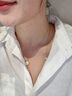HEFANG何方珠寶紐扣珍珠長項鏈頸鏈女士輕奢高級感七夕情人節(jié)禮物送女友 銀色 曬單實拍圖