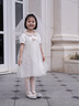 拉比童裝裙子連衣裙2025夏季女童短袖網(wǎng)紗泡泡袖娃娃領(lǐng) 米白 110 曬單實(shí)拍圖