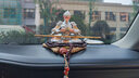 齊選車(chē)載擺件斗戰勝佛孫悟空齊天大圣汽車(chē)內高檔大氣平安個(gè)性裝飾用品 銀月鎧甲【帶金箍棒+防滑墊】 曬單實(shí)拍圖