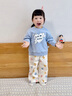 幼歌（YOUGE）【扭扭系列】新嬰幼兒愛心寬松休閑直筒褲斜紋背帶褲 米色（長(zhǎng)褲） 90 cm 曬單實(shí)拍圖