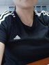 阿迪達(dá)斯（adidas）短袖女 25夏新款運(yùn)動(dòng)服跑步健身瑜伽上衣棉質(zhì)舒適透氣圓領(lǐng)時(shí)尚T恤 純棉親膚/側(cè)邊三條紋/主推款 L 【170建議體重120-130斤】 曬單實(shí)拍圖