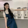 唐菓蜜牛仔背帶裙女夏季2024新款女裝奶系減齡學(xué)院風(fēng)學(xué)生顯瘦連衣裙夏天 米白上衣+牛仔背帶裙 M 曬單實(shí)拍圖