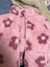 笛莎童装女童上衣2023秋冬款中大童儿童女孩暖氧吧毛绒立领外套 粉红 90 实拍图