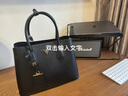 PRADA/普拉達【禮物】女士金屬徽標 Double 小號手袋手提包女包 黑色 曬單實(shí)拍圖