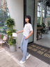 翊尚美天絲牛仔褲女夏季薄款2025年新款寬松闊腿褲子女小個(gè)子垂感休閑褲 藍(lán)色【升級(jí)天絲透氣面料】 L 【100-120斤】 曬單實(shí)拍圖