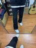 肯奈迪美式高街vibe風(fēng)黑色排扣牛仔褲男秋季潮牌寬松直筒百搭微喇褲子男 黑色-直筒牛仔褲-裝飾按扣款 XL 【160-168cm】 曬單實(shí)拍圖