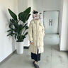雪中飛羽絨服中長(cháng)款女士2025新款休閑時(shí)尚過(guò)膝加厚保暖直筒高級冬季外套 杏白色 S (155) （120斤以?xún)龋┛ùa拍小 曬單實(shí)拍圖