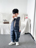 雅鹿2025新款兒童羽絨背帶褲外穿嬰幼兒寶寶幼童加厚連體褲保暖羽絨褲 藏藍色 120cm 曬單實(shí)拍圖