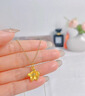 中國黃金（CHINA GOLD）黃金項鏈女士足金百合花吊墜純金生日禮物送女友老婆 足金百合花吊墜約1.0g*配銀鏈 曬單實(shí)拍圖