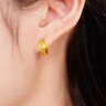 周六福18K黃金耳環(huán)耳飾耳釘生日禮物女C0913782 一對(duì) 曬單實(shí)拍圖