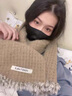 CRANTA KOMEIA圍巾女冬季2025新款毛線針織保暖學生披肩圍脖生日七夕情人節(jié)禮物 卡其 高級感輕奢ck風送女朋友老婆實用 曬單實拍圖