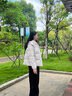 KOLON SPORT/可隆SECO短款羽絨服 女子戶外防風連帽通勤保暖鵝絨服 LKDJ4WTT04-CR 米白 L 曬單實拍圖