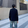 POUM假兩件毛衣男冬季新款襯衫領(lǐng)設計感慵懶風(fēng)內搭針織衫休閑線(xiàn)衣外套 LYZXF-M011黑色 XL 曬單實(shí)拍圖