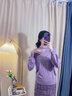顏域小香風(fēng)魚尾裙女2025新款冬季高級感復(fù)古氣質(zhì)優(yōu)雅A字半身裙女 深紫 L/40 曬單實(shí)拍圖