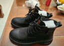 海瀾之家馬丁靴子男鞋春季新款復古中高幫工裝靴防滑軟底英倫風(fēng)短筒皮靴男 黑色【單鞋】 40 曬單實(shí)拍圖