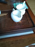 祥業(yè) 竹制儲水茶盤(pán)家用簡(jiǎn)約功夫茶具盤(pán)瀝水新中式干泡茶托盤(pán) 胡桃木色山外山盛水（中） 曬單實(shí)拍圖