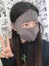 原諒色冬季加絨保暖面罩女臉基尼加厚透氣全臉騎車(chē)男防風(fēng)防寒口罩冬開(kāi)車(chē) 深灰色 曬單實(shí)拍圖