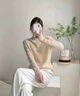恒源祥高檔100%純羊毛衫女秋冬季新款半高領(lǐng)寬松毛衣內(nèi)搭羊毛針織打底衫 杏色 2XL 建議135-150斤拍 曬單實(shí)拍圖