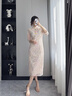 泰勒馬丁粉色新中式新娘旗袍2025新款訂婚禮服裙敬酒服結(jié)婚領(lǐng)證回門服 QP15 常規(guī) L 曬單實(shí)拍圖