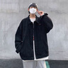 OEMG美式高街牛仔外套男士春秋夏季痞帥潮流牌大碼寬松上衣服夾克衫 黑色 XL 【建議135-150斤】 曬單實(shí)拍圖