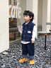 RB KIDS童裝男童套裝2025春秋新款中小童帥氣休閑牛仔兒童三件套 休閑三件套藍(lán)色 100  (建議身高90-100cm) 曬單實(shí)拍圖