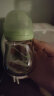 小土豆（potato）萌熊玻璃奶瓶新生婴儿防胀气宝宝吸管奶瓶宽口径防摔 艾青绿150mL （新生儿mini版） 实拍图