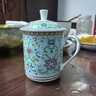 茶杯帶蓋陶瓷琺瑯彩景德鎮(zhèn)粉彩辦公杯宮廷風泡茶杯 青蓮花 401-500ml 曬單實拍圖