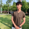 啄木鳥短袖t恤男夏季中國風男士棉麻v領半袖潮體恤上衣服男裝夏裝 墨綠色 2XL 曬單實拍圖