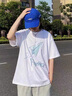 花花公子（PLAYBOY）純棉短袖t恤男2025夏季新款五分袖男裝衣服百搭港風(fēng)潮牌半袖體.恤 (單件裝)T22 白色 L(建議100-115斤) 曬單實(shí)拍圖