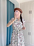 clotho Rennie品牌女裝碎花連衣裙女2025年夏季新款法式復(fù)古收腰顯瘦小個(gè)子短裙 米底印花 M 曬單實(shí)拍圖