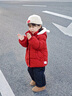 班喜迪女童棉服冬裝新款兒童加絨夾棉外套寶寶新年保暖棉衣襖冬季拜年服 紅色 100 cm 曬單實(shí)拍圖