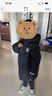 匡威（Converse）兒童裝男童羽絨服中長款秋冬連帽加厚款外套中大童防風保暖衣服 正黑色-手臂有l(wèi)ogo 130 /64 【建議身高116-122cm】 曬單實拍圖