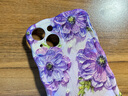 素洛藝術(shù)油畫(huà)花朵適用蘋(píng)果15Promax手機殼硅膠軟iPhone16Pro高級感女14Plus防摔13Pro彩繪12藍光11全包 扭扭邊 紫色油畫(huà)花朵 藍光 iPhone14 曬單實(shí)拍圖