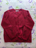 兆君秋冬圓領(lǐng)紅色加厚保暖羊絨衫女裝本命年長(cháng)袖開(kāi)衫毛衣針織外套 暗棗紅 L 曬單實(shí)拍圖