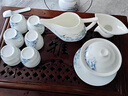 境坊間德化羊脂玉白瓷功夫茶具家用簡約泡茶三才蓋碗茶壺茶杯定制禮盒裝 羊脂玉海浪14頭茶具套組 曬單實拍圖