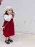 mlgt kids童裝女童連衣裙套裝秋冬新款女寶寶加絨拜年服女孩禮服裙子 紅色 90 cm 曬單實(shí)拍圖