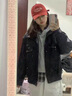 燦圖美式潮流復(fù)古高街機(jī)車服皮衣夾克女衣服秋冬季百搭高街設(shè)計(jì)感外套 黑色 M 曬單實(shí)拍圖