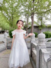 耀王兒童晚禮服花童婚紗裙夏季女童主持人表演鋼琴演出服YR-KLS-1792 白色無(wú)袖 130 曬單實(shí)拍圖