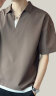 花花公子（PLAYBOY）短袖T恤男冰丝夏季男士潮流半袖衣服翻领polo打底衫 咖啡 XL 晒单实拍图