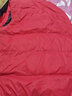 鴨鴨（YAYA）羽絨馬甲短款立領(lǐng)保暖商務(wù)休閑百搭外穿羽絨馬夾輕薄羽絨服外套PG 紅色 3XL (190) 曬單實(shí)拍圖