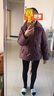 雋狐中老年羽絨服女款短款媽媽冬裝加厚大碼60歲老人奶奶太太冬季外套 豆沙 2XL 【推薦106-120斤】 曬單實(shí)拍圖