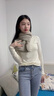 溥畔羊毛圍巾 韓版2025新款百搭護頸圍脖羊毛學(xué)生仿羊絨棕色小圍巾女 燕麥色 曬單實(shí)拍圖