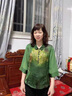 啄木鳥（TUCANO）媽媽夏裝七分袖上衣洋氣中老年人女夏季時尚套裝奶奶衣服春秋大碼 綠色+7分黑色闊腿褲 2XL 建議110斤-120斤 曬單實拍圖