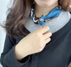 仙格芬2025新款絲巾女款高級感圍脖小領(lǐng)巾假領(lǐng)子圍巾生日禮物送女友媽媽 純藍色 50×13CM 曬單實拍圖