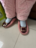 康莉（COMELY）[時裝周同款]方扣單鞋女春季粗跟氣質(zhì)漆皮通勤高跟鞋 紅色 34  曬單實拍圖