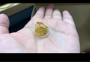 菜百首飾 黃金耳飾 足金簡(jiǎn)約大氣泰式鐳射花紋耳環(huán) 計價(jià) HJ 黃金耳飾 約4.00g 曬單實(shí)拍圖
