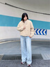 波司登（BOSIDENG）新款輕薄羽絨服女短款90絨巴恩風(fēng)休閑立領(lǐng)夾克保暖外套B250135336 金沙卡其|7C91【暢銷色】 M 165/88A 體重約125-140斤 曬單實(shí)拍圖