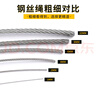 堅逸304不銹鋼鋼絲繩 細軟鋼絲繩起重繩晾衣繩1 1.5 2 3 4 5 6mm 2mm（7*7結(jié)構(gòu)）10米 無規(guī)格 曬單實拍圖