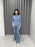 施洛瀾半高領(lǐng)毛衣女2025秋冬裝新款寬松慵懶風(fēng)加厚針織打底衫內搭上衣 藍色 均碼 建議80-135斤 曬單實(shí)拍圖