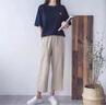 ARTFULMOM英國孕婦褲夏季薄款外穿春夏2025新款休閑闊腿褲純棉麻寬松孕婦裝 卡其色 L 曬單實(shí)拍圖